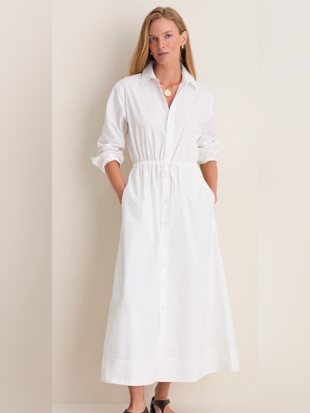TUCKERNUCK
White Cotton Poplin Julien Shirt Dress